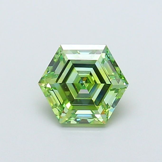 LG700518360 - Hexagonal 1.02ct Fancy Vivid Green VS1 EX EX None